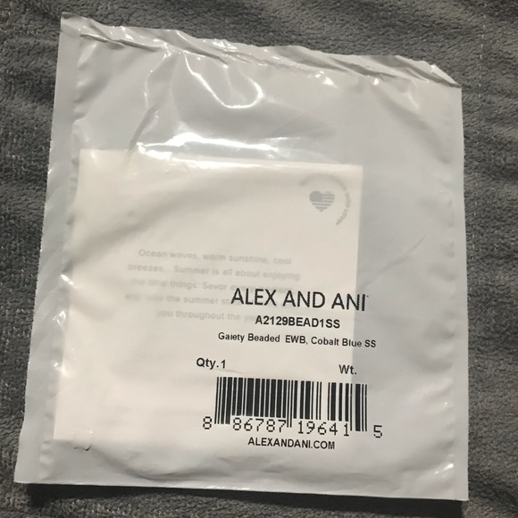 Alex and Ani Gaiety Beaded Bangle, Cobalt Blue - Picture 4 of 4